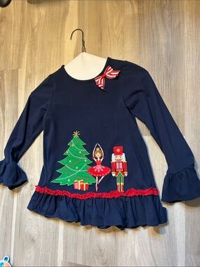 Rare Editions Navy Girls' Holiday Christmas Nutcracker Tunic  Girls 8